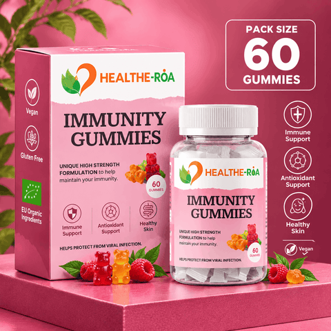 Immunity Gummies with Vitamin C, D3, Zinc & Elderberry – 60 Vegan Gummies