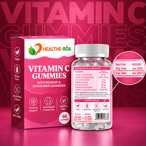 Immunity Gummies with Vitamin C, D3, Zinc & Elderberry – 60 Vegan Gummies