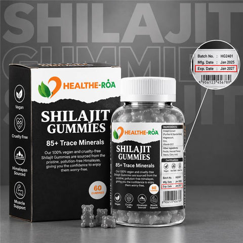 Shilajit Gummies with Ashwagandha – 60 Vegan Gummies