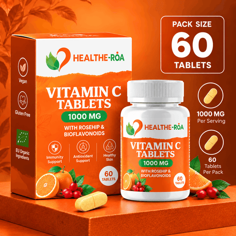 Vitamin C Tablets with Rosehip & Bioflavonoids – 60 Vegan Tablets